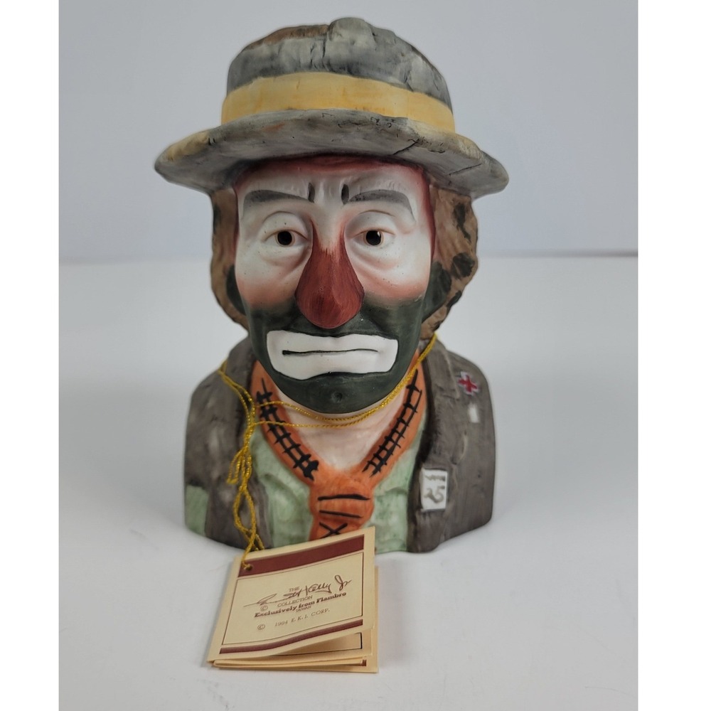 Vintage Emmett Kelly Jr Flambro Weary Willie Clown Music Box Figurine 1984 5in
